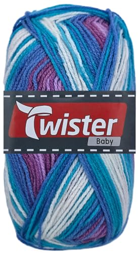 50 Gramm Twister Baby aus 100% Polyacryl (92 Aqua Color) von HDK-VERSAND