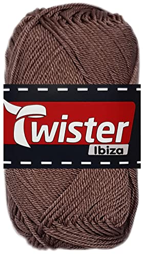 50 Gramm Twister Ibiza aus 100% Baumwolle 83 Taupe von HDK-VERSAND