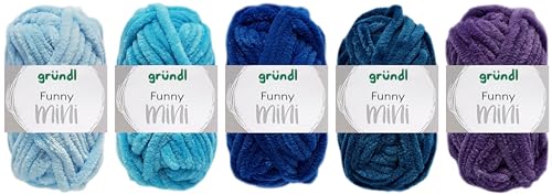 HDK-VERSAND 5x15 Gramm Gründl Funny Mini Sets inkl. Anleitung für ein Funny Bunny (Blau Mix) von HDK-VERSAND