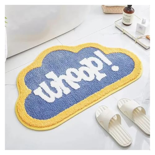 Fruchtimitat Kaschmir Toilette saugfähige Matte Badezimmer Toilette Haushalt Teppich Schlafzimmer Nachttisch Fußmatte(Blue,40X60cm 15.7X23.6in) von HDKAH