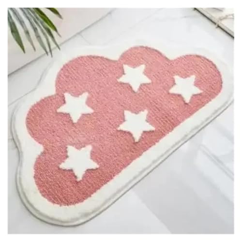 Fruchtimitat Kaschmir Toilette saugfähige Matte Badezimmer Toilette Haushalt Teppich Schlafzimmer Nachttisch Fußmatte(Pink,120X180cm47.2X70.8in) von HDKAH