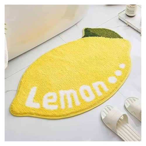 Fruchtimitat Kaschmir Toilette saugfähige Matte Badezimmer Toilette Haushalt Teppich Schlafzimmer Nachttisch Fußmatte(Yellow,40X60cm 15.7X23.6in) von HDKAH