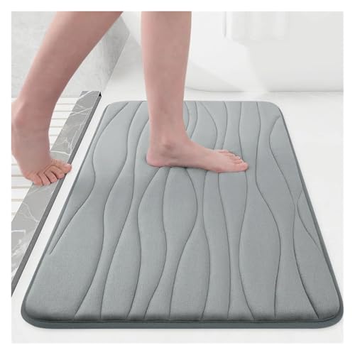 HDKAH Badematte aus Memory-Schaum, wasserabsorbierende Badezimmerteppiche, Toilettenmatte, Bodenmatte, Dicker, weicher Teppich, rutschfeste, maschinenwaschbare Matte(Coffee,61x119cm(24x47inch)) von HDKAH