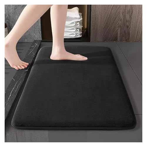 HDKAH Badezimmerteppich, rutschfeste Badezimmermatte, ultraweiche Bodenmatte, rutschfeste, wasserabsorbierende Bodenmatte, Fußmatte for die Heimdekoration(Dark Gray,40cmx60cm) von HDKAH