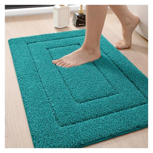 HDKAH Badezimmerteppich 36x24, waschbare Badematte for den Duschboden, saugfähige, weiche Badematte mit Gummirückseite,(Green) von HDKAH