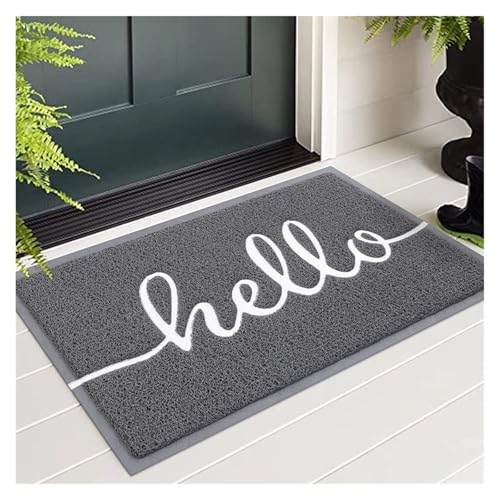 HDKAH Bodenmatte for die Eingangstür im Innenbereich, schmutzabweisend und saugfähig, Willkommensteppiche for den Eingangsbereich, waschbar, Flache, rutschfeste Bodenmatten(Black,43x76cm) von HDKAH