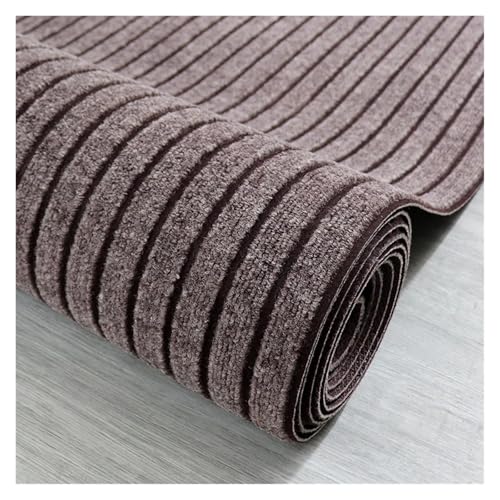 HDKAH DIY waschbare rutschfeste Küchenmatte Fußmatte Langer Flurteppich Badezimmer Flur Eingang Einfarbig Streifen Küchenteppich Läufer(Coffee,50x200cm) von HDKAH