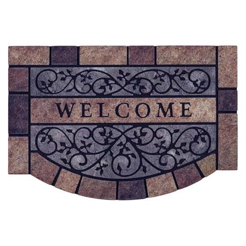 HDKAH Eingangstürmatte Europäischer Retro-Willkommensteppich Hausgarten-Innenhof-Dekoration Fußmatte Teppiche außerhalb der Haustüren(Dark Blue,50X80cm) von HDKAH
