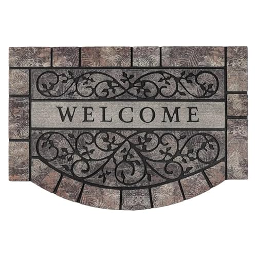 HDKAH Eingangstürmatte Europäischer Retro-Willkommensteppich Hausgarten-Innenhof-Dekoration Fußmatte Teppiche außerhalb der Haustüren(Dark Gray,120x190cm) von HDKAH