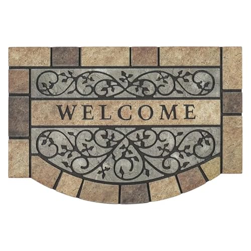 HDKAH Eingangstürmatte Europäischer Retro-Willkommensteppich Hausgarten-Innenhof-Dekoration Fußmatte Teppiche außerhalb der Haustüren(Gray,100x155cm) von HDKAH