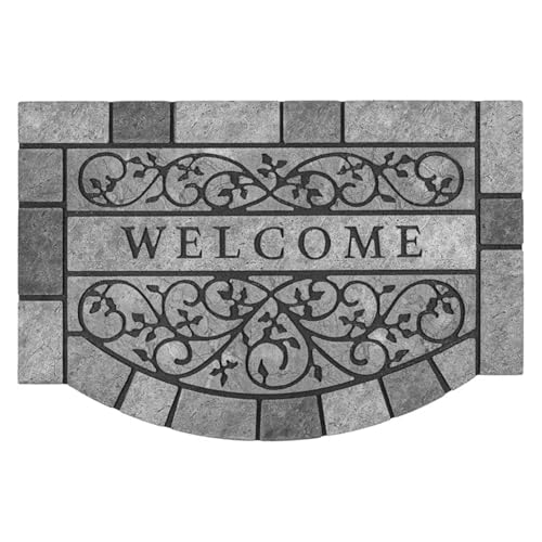 HDKAH Eingangstürmatte Europäischer Retro-Willkommensteppich Hausgarten-Innenhof-Dekoration Fußmatte Teppiche außerhalb der Haustüren(Light Gray,70x110cm) von HDKAH