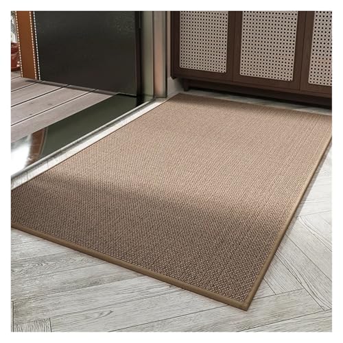 HDKAH Fußmatte for den Innenbereich, waschbarer Eingangsbereich, Flecken- und schmutzabweisend, Gummi-Fußmatte for den Außenbereich, Eingangsbereich, Terrasse(Khaqi,45x75cm) von HDKAH