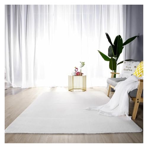 HDKAH Graue Teppiche Wohnzimmer Sofa Bereich Korallen Samt Teppich Im Schlafzimmer Verdicken Balkon Kissen rutschfeste Kind Nachttisch Boden Wohnkultur(White,Customized) von HDKAH