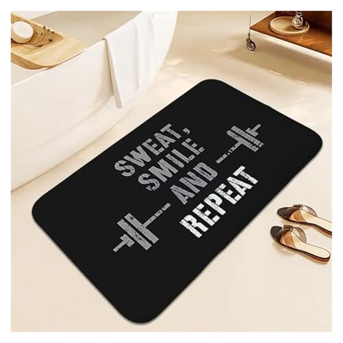 HDKAH Turnhallenteppich for Schlafzimmer Fußmatten Haustür Weich Individuell Wohnzimmer Lustige Fußmatte Badezimmer Flur Schlafzimmer Teppich Ästhetik(Gray White,80x120cm32x48in) von HDKAH