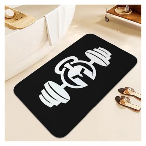 HDKAH Turnhallenteppich for Schlafzimmer Fußmatten Haustür Weich Individuell Wohnzimmer Lustige Fußmatte Badezimmer Flur Schlafzimmer Teppich Ästhetik(White Black,60x90cm24x36in) von HDKAH