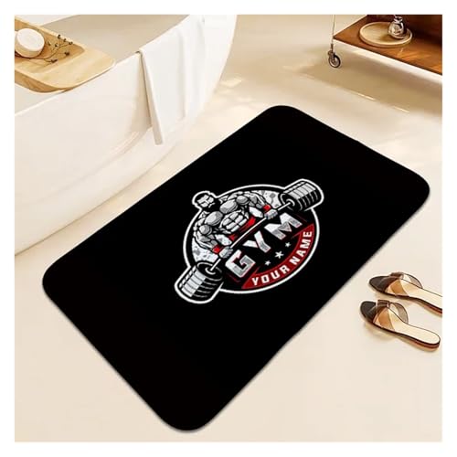 HDKAH Turnhallenteppich for Schlafzimmer Fußmatten Haustür Weich Individuell Wohnzimmer Lustige Fußmatte Badezimmer Flur Schlafzimmer Teppich Ästhetik(White red,160x200cm63x78in) von HDKAH