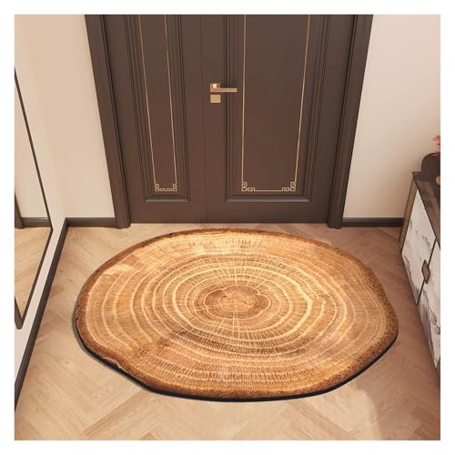 HDKAH Vintage Holzdruck Home Eingang Fußmatte Outdoor Zimmer Teppiche for Flur Schlafzimmer Boden Fuß Badematte Türmatte(Khaqi,50x80cm) von HDKAH