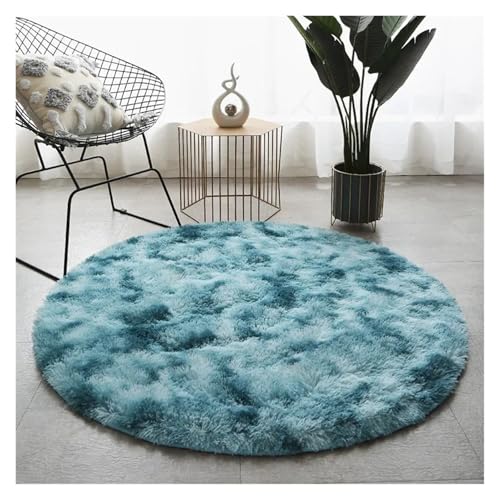 HDKAH Weiche Runde Teppichunterlage, Weißer Teppich, Wohnzimmer, Schlafzimmer, Kinderzimmer, Spielbereich, Fußmatten, Heimdekoration, Teppiche(Dark Khaki,60x60cm) von HDKAH