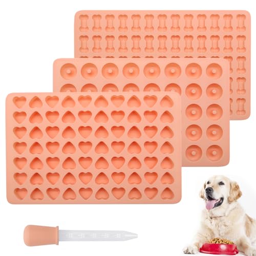 Backmatte Hundekekse, 3 Stück Silikon Backform, Backunterlage für Backblech, Backmatten für Hundeleckerlies, Wiederverwendbare Backunterlage, Hundekekse Backform Kann für Hundekekse und Leckerlis von HDKAJL