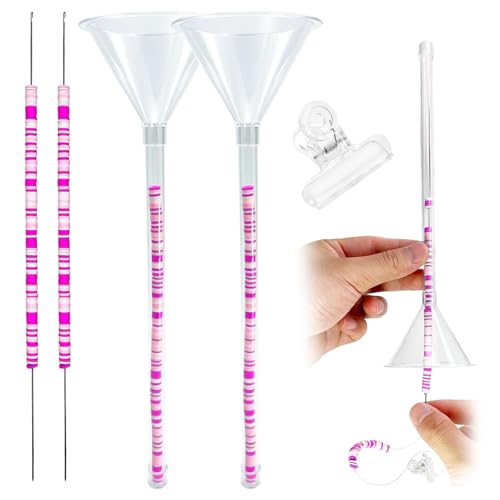 HDKAJL Beading Funnel Set 6Pcs Perlenwerkzeug-Set, DIY Schmuck Herstellung mit Tonperlen, Perlennadeln und Trichter, Bastelset für Armbänder und Halsketten von HDKAJL