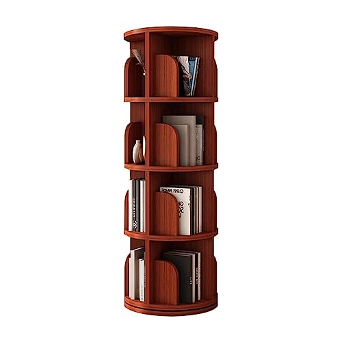 HDKSHX Bücherregal mit großer Kapazität, höhenverstellbares 4-lagiges Lagerregal aus Massivholz, Bücherregal mit 360°-Anzeige von HDKSHX