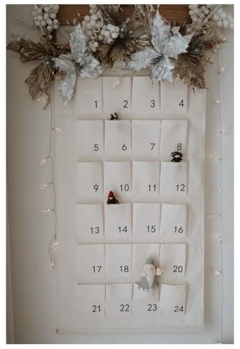 Weihnachts-Countdown-Adventskalender mit Taschen, Countdown bis Weihnachten, Weihnachtsdekoration, Adventskalender für Kinder, Schokolade und Süßigkeiten Weihnachts-Countdown-Adventskalender mit Taschen, Countdown bis Weihnachten, Weihnachtsdekoration, Adventskalender für Kinder, Schokolade und Süßigkeiten von HDLJIAL