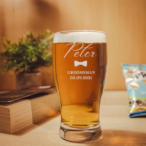 HDLOVE Individuelles Bierglas, Personalisiertes Design Und Textgravur Für Eine Verbesserte Aromafreisetzung, Geschenk Für Bierliebhaber Zu Geburtstagen, Weihnachten, Für Den Besten Freund von HDLOVE