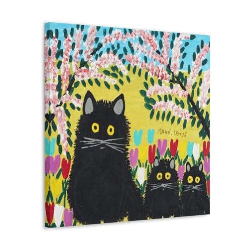 HDMMXEN Maud Lewis Gemälde: Drei schwarze Katzen Nr. 1, Kunstposter auf Leinwand, Gemälde, Wandkunst, dekoratives Bild, Drucke, moderne Dekoration, 60 x 60 cm HDMMXEN Maud Lewis Gemälde: Drei schwarze Katzen Nr. 1, Kunstposter auf Leinwand, Gemälde, Wandkunst, dekoratives Bild, Drucke, moderne Dekoration, 60 x 60 cm von HDMMXEN