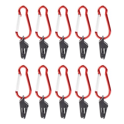 10pcs Proof Tarpaulin Alligatoren Clip Fester Schloss Grip Mit Carabiner Outdoor Camping Zelt Clip Markise Planenklemmen von HDOYTXXM