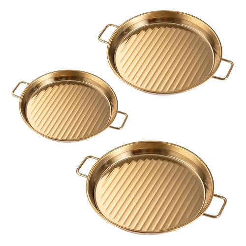 3 Teilige Edelstahl Servierschale Set Mit Metall Snacks Vorspeisenplatten Für Partys Versammlungen Und Heimgebrauch von HDOYTXXM
