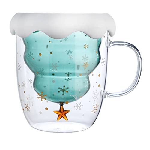 300 Ml Doppelschicht Wasserglas Tasse Verdickter Weihnachtsbaum High Bech Deckel Küchenwerkzeug Borosilikat Weihnachtsbaum Kaffee Tassen Mit Deckel Wiederverwendbar von HDOYTXXM
