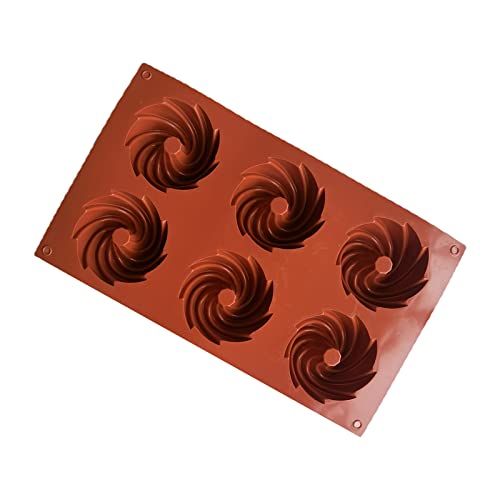 6 Hohlräume Schokoladenform Fondantform Spiralform Silikon Haushalt Backform Kuchen Dekoration Gadget von HDOYTXXM