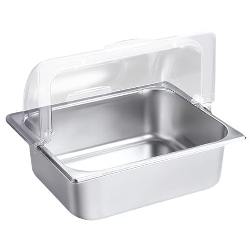 Edelstahl Suqare Form Food Präsentation Pfanne Clear Roll Top Deckel Buffet Serving Tablett Küche Gewürzspanner Edelstahl Suqare Form Food Präsentation Pfanne Clear Roll Top Deckel Buffet Serving Tablett Küche Gewürzspanner von HDOYTXXM