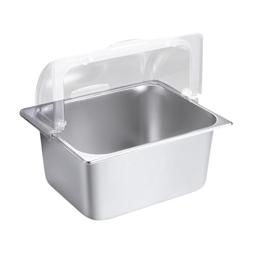 Edelstahl Suqare Form Food Präsentation Pfanne Clear Roll Top Deckel Buffet Serving Tablett Küche Gewürzspanner Edelstahl Suqare Form Food Präsentation Pfanne Clear Roll Top Deckel Buffet Serving Tablett Küche Gewürzspanner von HDOYTXXM