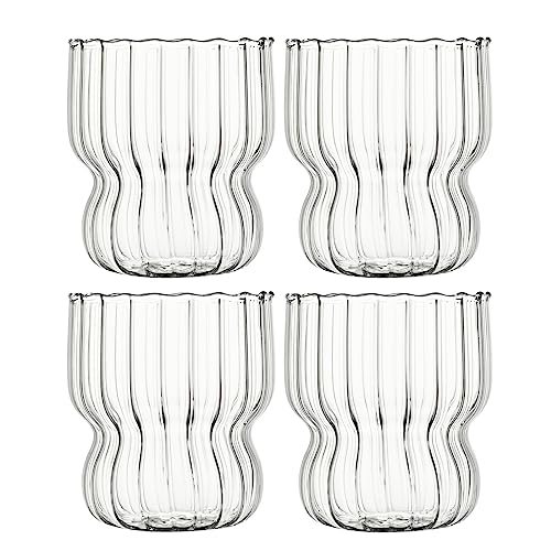 Glasbecher Vintage Glaswaren Set Klare Cocktails Gläser Mit Strohhalm Getränken Ice Coffee Tasse Getränke Tasse Süße Trinkgläser von HDOYTXXM