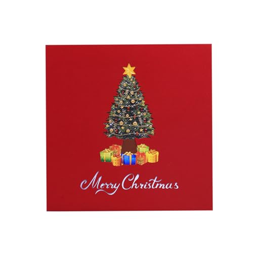 HDOYTXXM Christmas Tree Popup Grußkarte Feierliche Weihnachtsbaumgruß Einfach Falten Und Schreiben Papier Charme Karton von HDOYTXXM