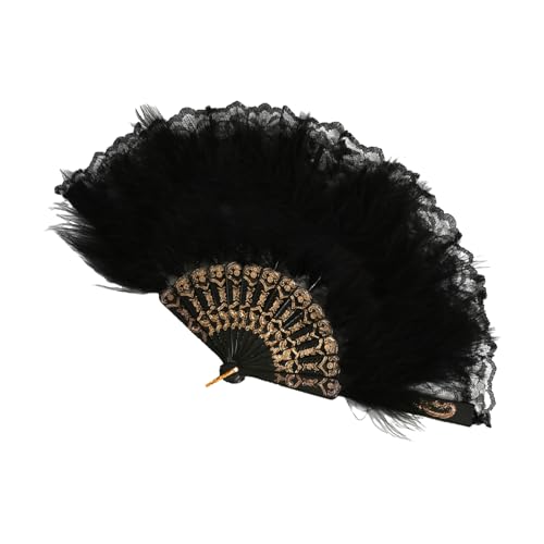 HDOYTXXM Elegante Spitzen Federlüfterkühlungsfans Für Brauthochzeitsfotografie Accessoires Und Kühldekoration Handlüfter von HDOYTXXM