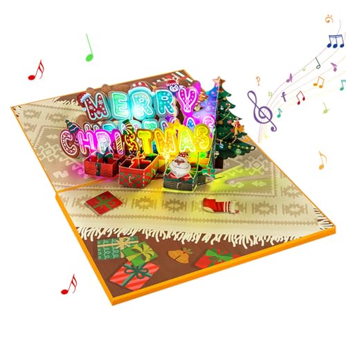 HDOYTXXM Elegante Weihnachts Popup Karte Multifunktionales Popup Begrüßungspapier Mit Melodie Zum Feiern Gruß von HDOYTXXM
