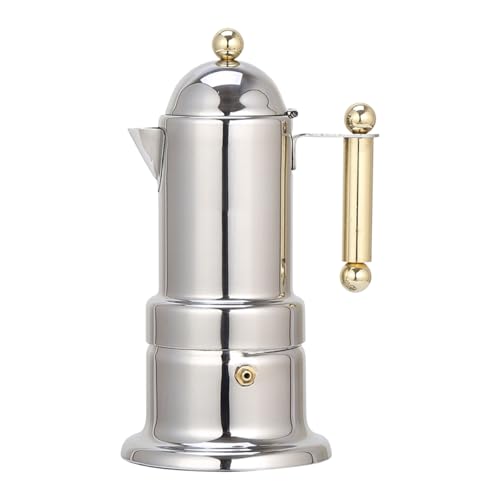 HDOYTXXM Handbuch 304 Stahl Mokas Töpfe Herd Espressomaschine Triple Filtersysteme Hitzebeständige Ergonomische Griffkaffeemaschine von HDOYTXXM