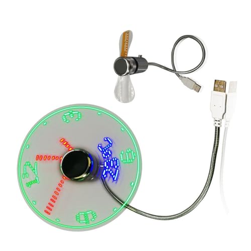 HDOYTXXM Multifunktionales Display Echtzeit Temperatur Tragbarer Haushalt USB Uhr Lüfter Leichter Kühllüfter Für Travel Office USB Clock Lüfter von HDOYTXXM