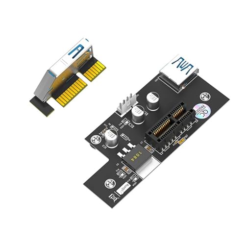 HDOYTXXM PCIe 1x Bis 1x Risers Card Extender Converter Adapter LED USB3.0 Verlängerungskabel Mit Magnetischem Fußblock Zum Bergbau von HDOYTXXM