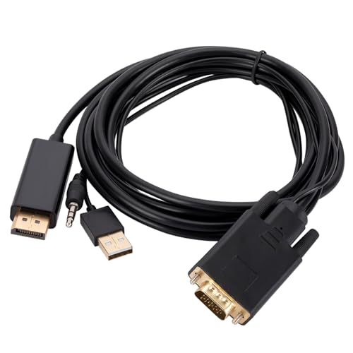HDOYTXXM VGA to DisplayPort Cord Connector Desktop Computer Grafikkarten Und Laptops Video Synchronisation VGA Zum DP Adapter von HDOYTXXM