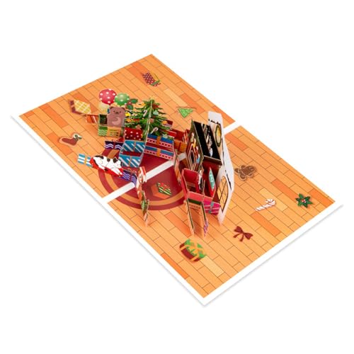 HDOYTXXM Verschiedene Weihnachtshäuser Karten Winterurlaub Popup Grußkarte Mit Weihnachtshäusern Für Warme Segenpapierkarten von HDOYTXXM