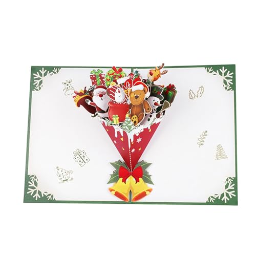 HDOYTXXM Weihnachtspuppen Bouquet Card Mit Umschlag Und Notiz Handgefertigte Festival Begrüßung Geschenke Postkarte Für Freunden Umhüllte Weihnachtskarte von HDOYTXXM