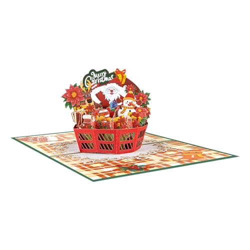 HDOYTXXM Weihnachtsthema Popup Grußkarte Handgefertigte Geschenke Postkarte Mit Umschlag Und Notiz Für Partys Einladung Saisonale Dekorationen von HDOYTXXM