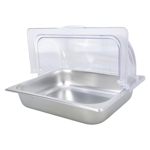 Praktische Edelstahl Arbeitsplatten Lebensmittel Servierschale Clear Roll Top Deckel Display Für Buffets Catering Verwendung von HDOYTXXM