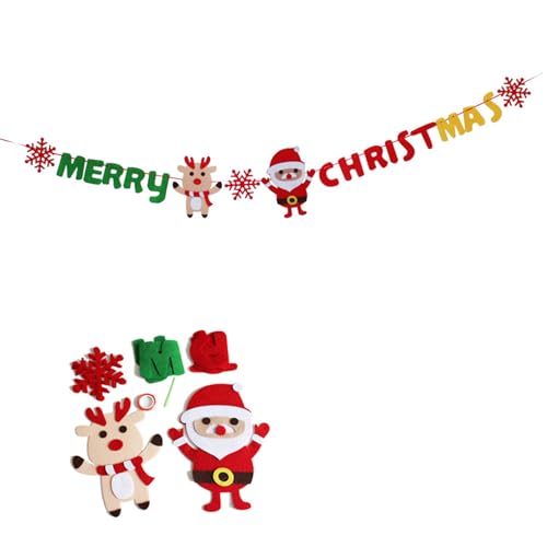 Robale Stoff Weihnachtsbanner Erfreut Santa Girlands Für Die Verbesserung Der Flagge Der Weihnachtsumgebung Girlanden von HDOYTXXM