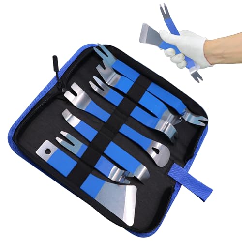 7 Stück Hebelwerkzeug Auto Set, Edelstahl Demontage Hebelwerkzeug Auto Türverkleidung Werkzeug, Car Repair Pry Plate Tools Auto Trim Removal Tool Für Demontage Von Auto-Innenraumverkleidungen (Blau) von HDQQEU