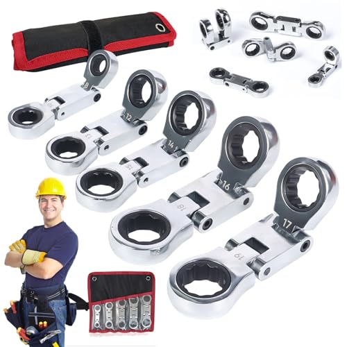 HDQQEU 5 Stück Dual-Drive Nano Flex-Head Pocket Ratchet, Mini Doppel RatschenschlüSsel,180° Flexkopf-Ratschenschlüssel Set Für Verschiedene Reparaturszenarien HDQQEU 5 Stück Dual-Drive Nano Flex-Head Pocket Ratchet, Mini Doppel RatschenschlüSsel,180° Flexkopf-Ratschenschlüssel Set Für Verschiedene Reparaturszenarien von HDQQEU