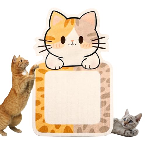 Kratzmatte Katze Wand Selbstklebend Kratzbrett Für Katzen, Cartoon Wall Mounted Cat Scratcher, Filzmaterial Verschleißfest Akatzenkratzmatte Katzenkratzbretter Für Kate (A) von HDQQEU
